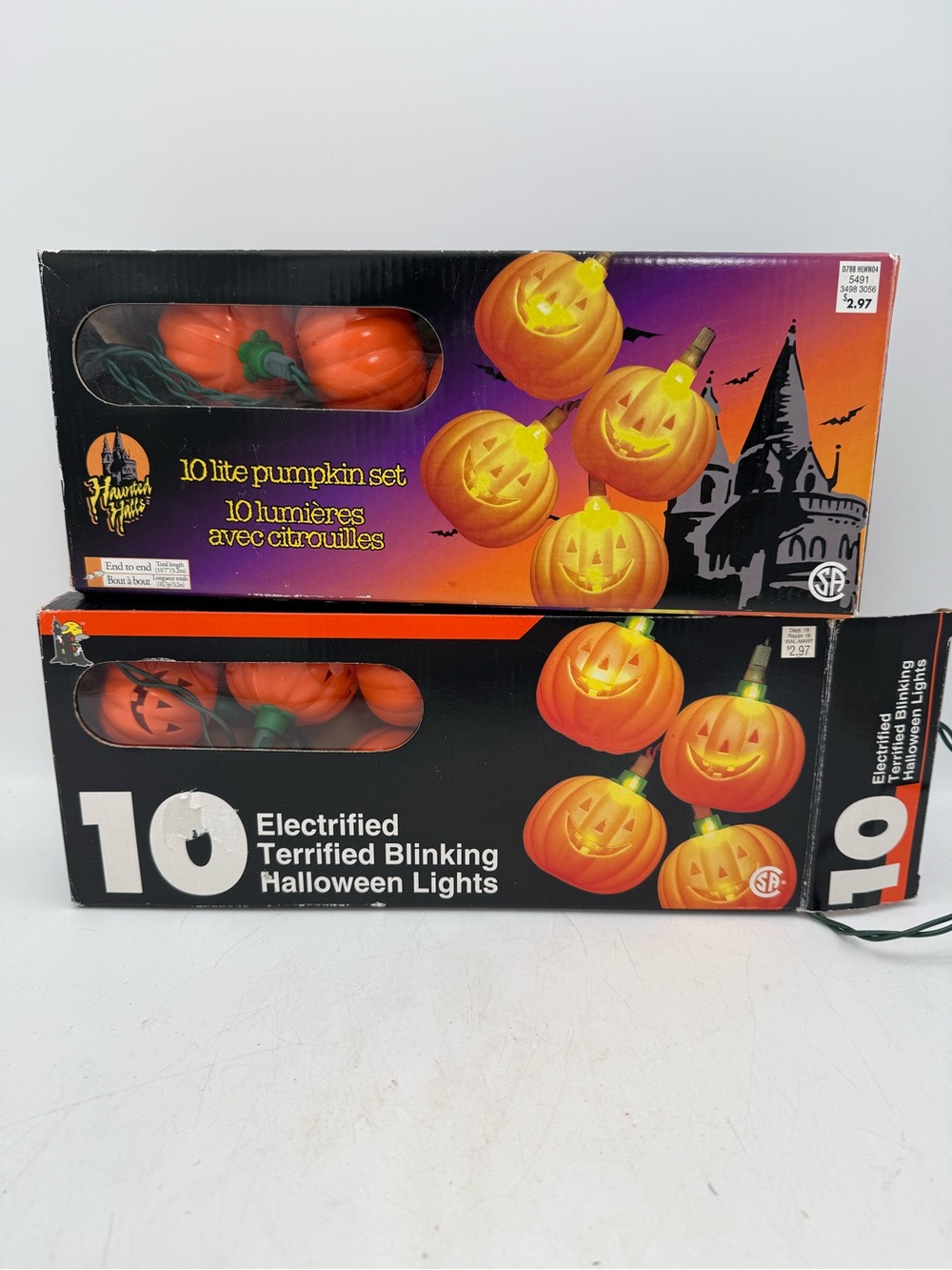 2 packs — 10-Light Orange Pumpkin String Lights - Halloween decorations